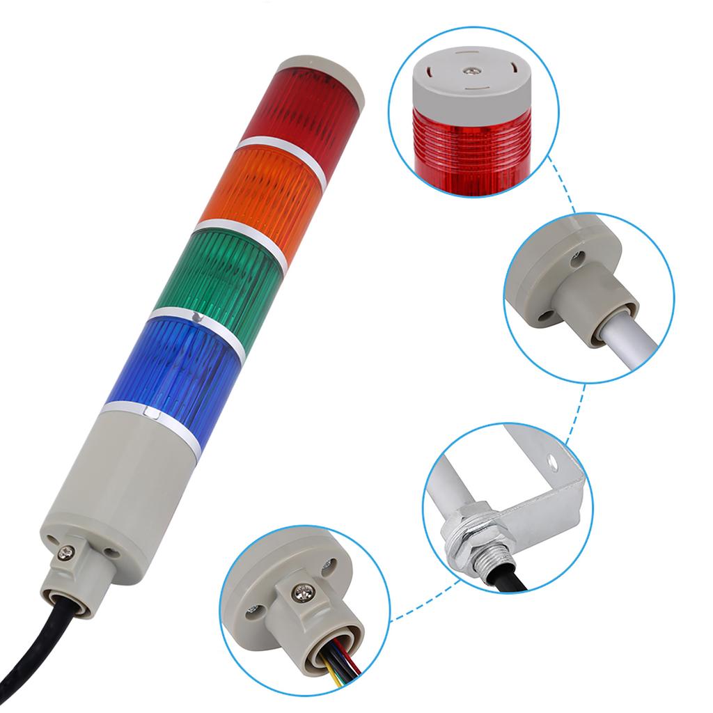 Stack Lamp Red Green Yellow Blue Flash Warning Industrial Signal Light Indicator 110V