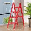 Housewarming Thickened A-Frame Folding Ladder with Enlarged Red Pedal for Safety