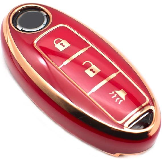 FEYOUN Key Fob Cover Compatible with Nissan 370Z Armada Kicks Murano Pathfinder Rogue Titan Versa Note Infiniti Smart 3 Buttons TPU Remote Keyless