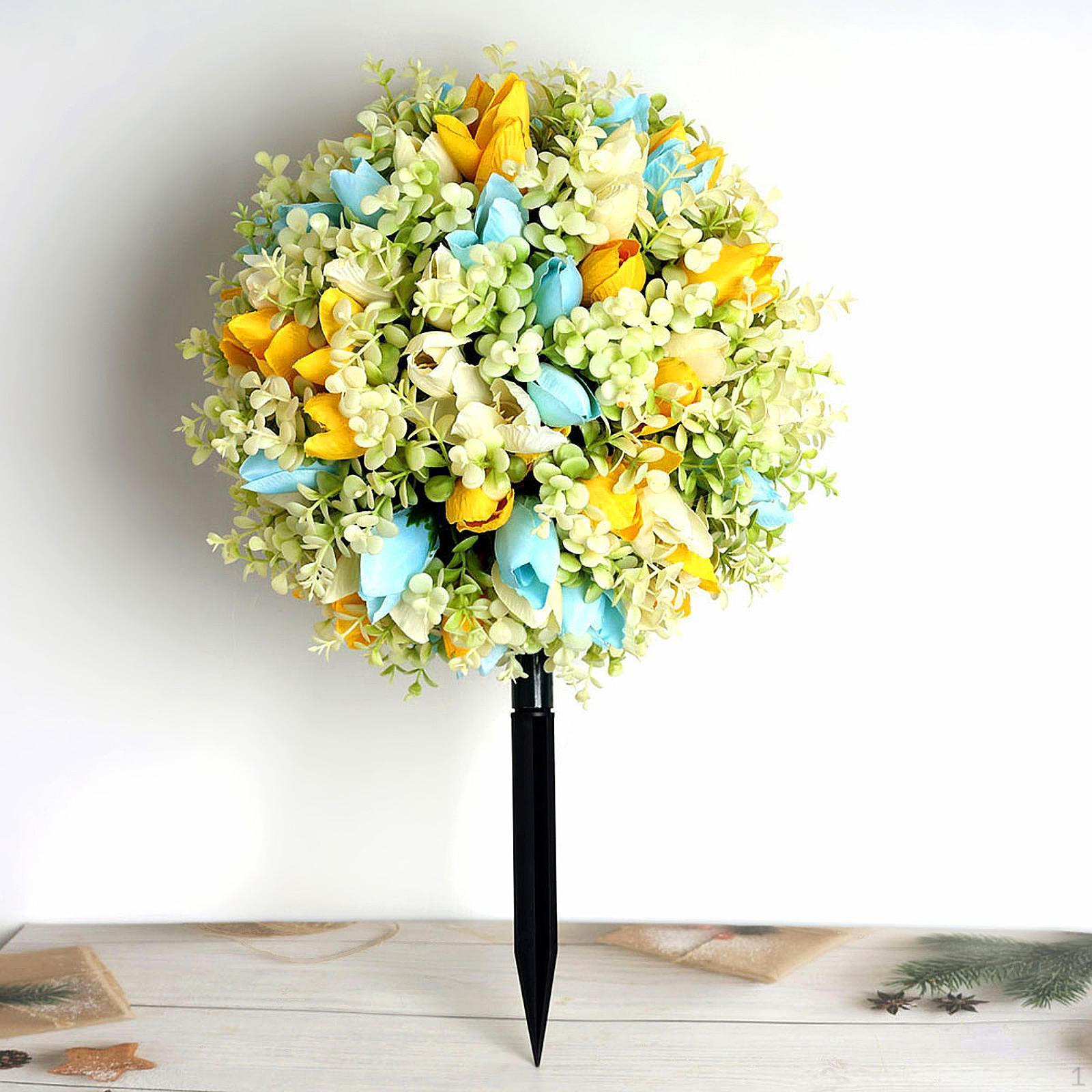 

Искусственный цветок садовый колышек декоративный орнамент реалистичный для двора Yellow Blue