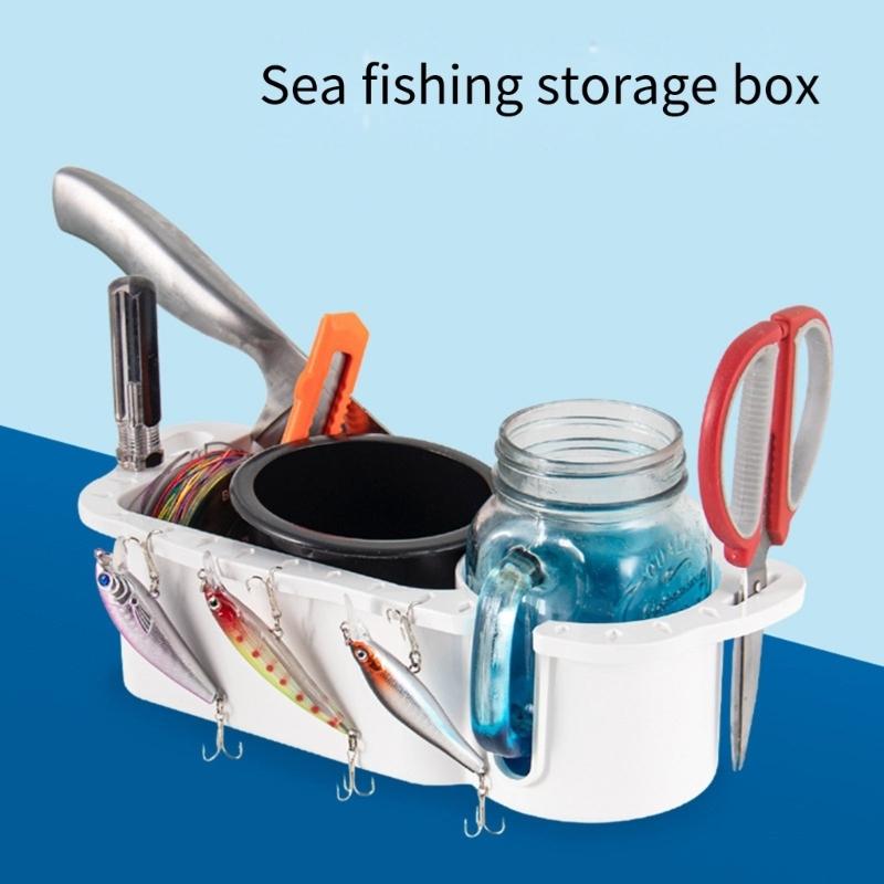 Multifunctional Boat Organizer Box for Drinks Gadgets Pliers and More Fishing Enthusiasts with Convenient Hanging Holes
