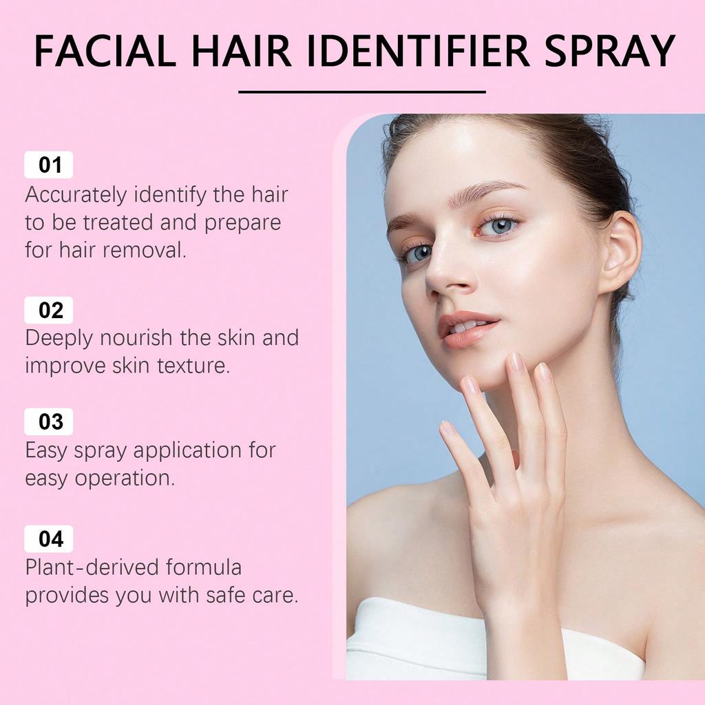 1PC Facial Hair Identifier And Hair Removal Spray(It Contains 4 Eyebrow Trimmers), Facial Skin Clean
