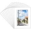 Prudiut 15 Pack 8x10 White Picture Mats, Frame Mattes for 5x7 Pictures Photo Frame Mat Core Bevel Cut Mat Board Show Kit for Photos, Prints, Artworks