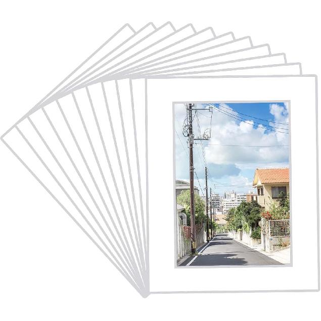 Prudiut 15 Pack 8x10 White Picture Mats, Frame Mattes for 5x7 Pictures Photo Frame Mat Core Bevel Cut Mat Board Show Kit for Photos, Prints, Artworks