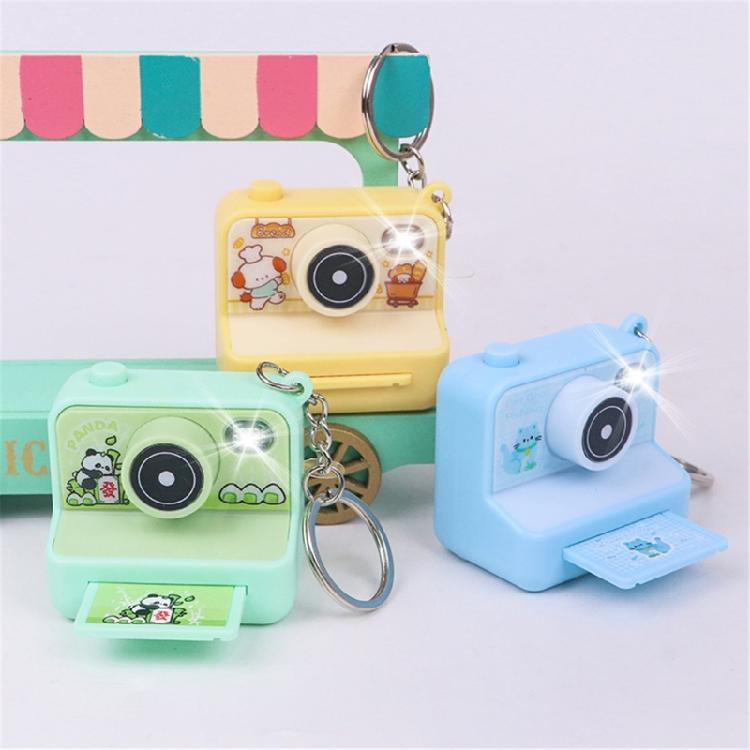 Imitation Camera Shape Keychain Decoration with Press Play Sound and Auto Glowing LED Nighttime Visibility Enhancer