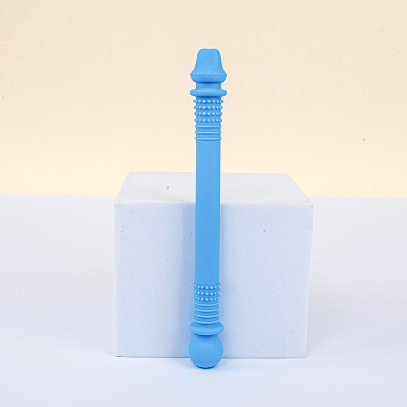 Silicone Kid Chewing Tube Pacifier Teeth Massager Hollow Molar Straw Oral Training Baby Teether Toy
