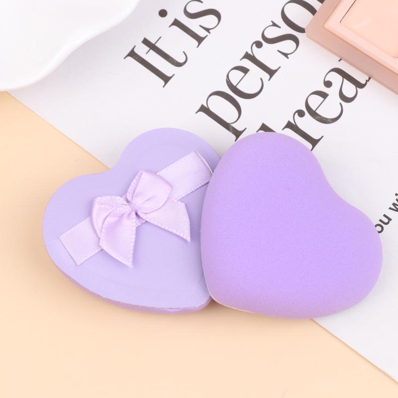 1Pcs Cotton Candy Air Cushion Powder Puff Heart Bow Makeup Powder Puffs That Can Be Used In Both Dry And Wet Combinations