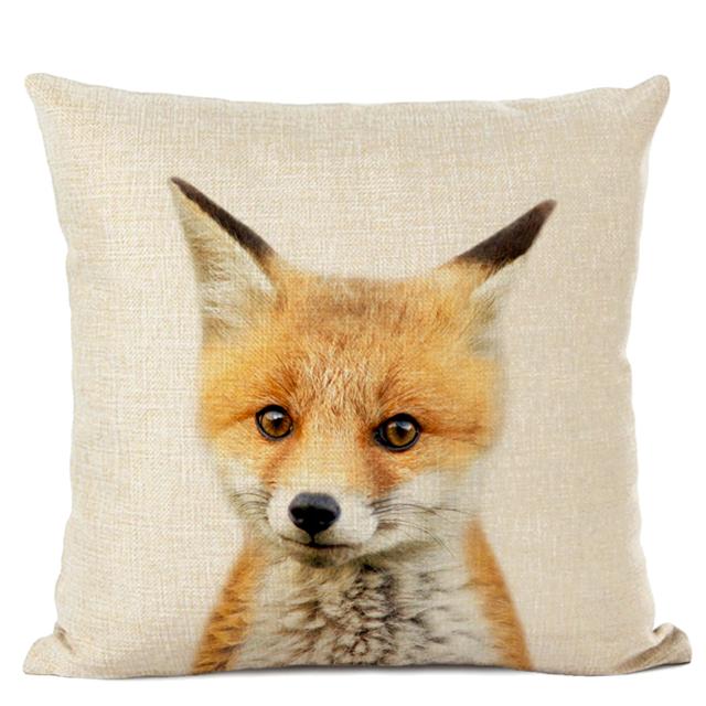 Cute Baby Animals Cushion Cover Home Decor Bunny Donkey Fox Decorative Pillows Pillow Case Baby Room Decoration