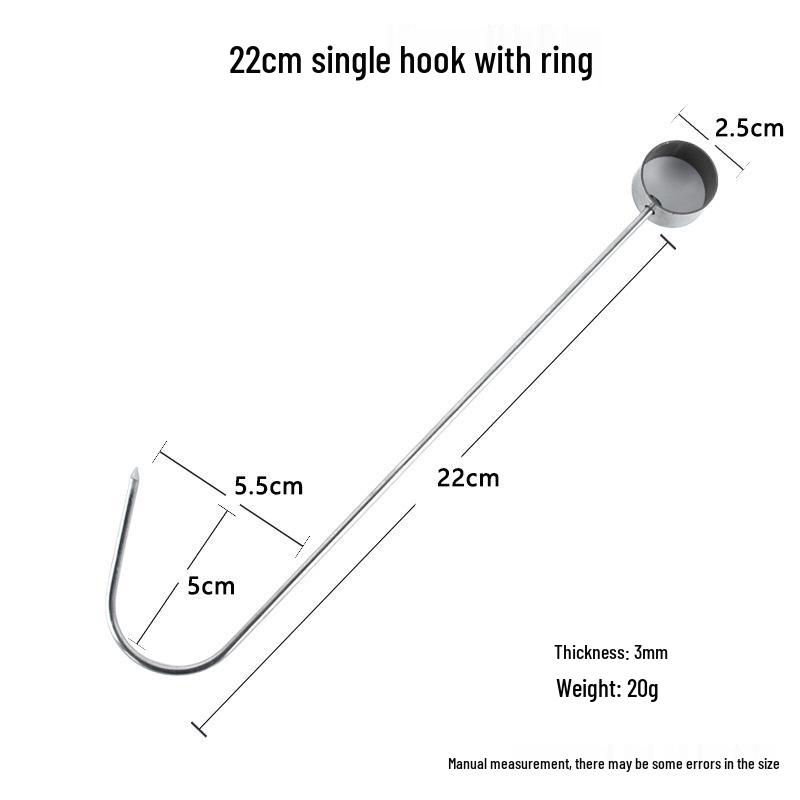 Stainless Steel Meat Hanging Hook for Beef, Char Siu, and Mutton - Slaughterhouse Grade