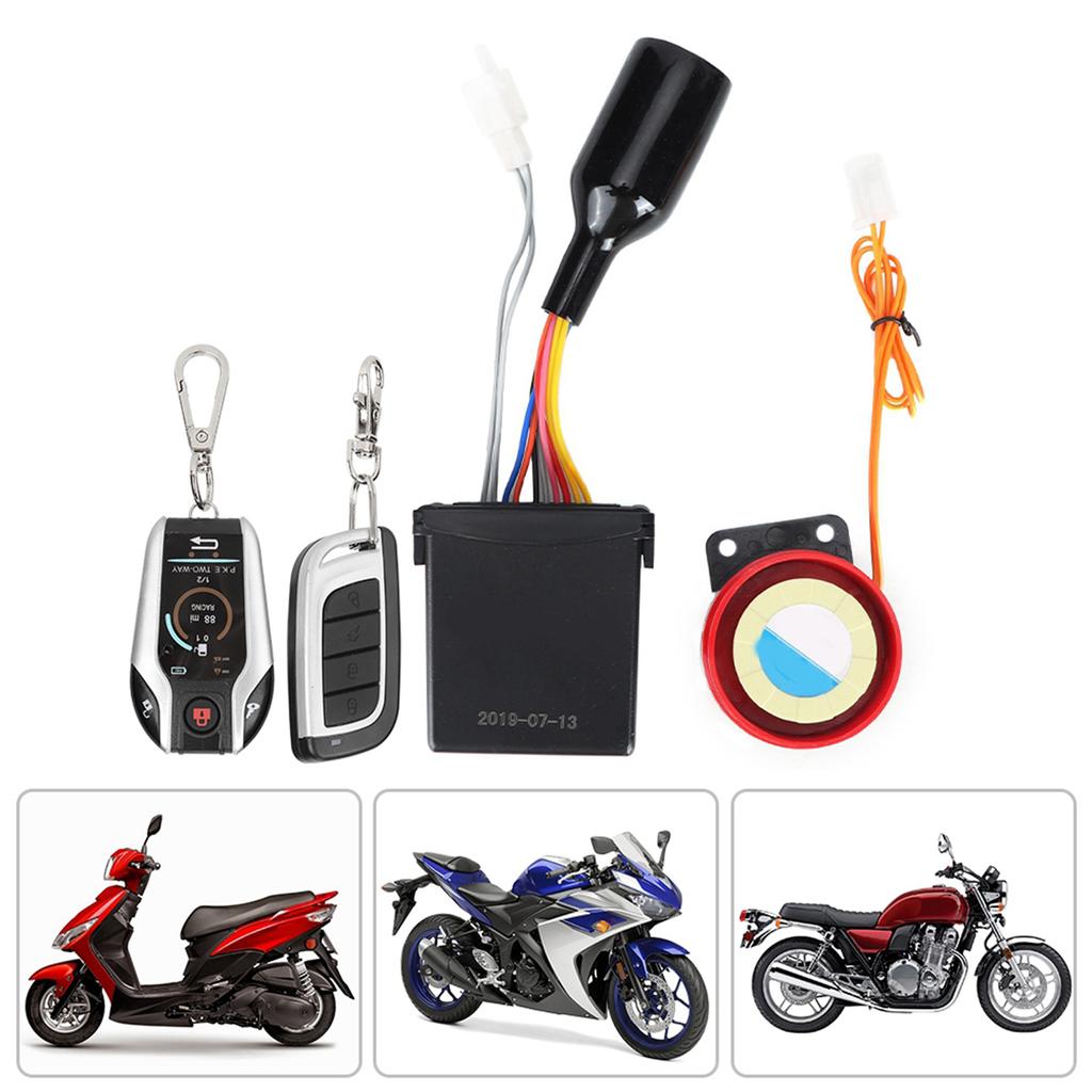 105125dB Motorcycle 2 Way Remote Alarm Horn Waterproof Security System with Engine Start