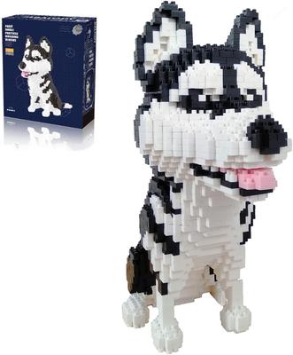 Siberian Husky Pet Dogs Micro Building Block Set