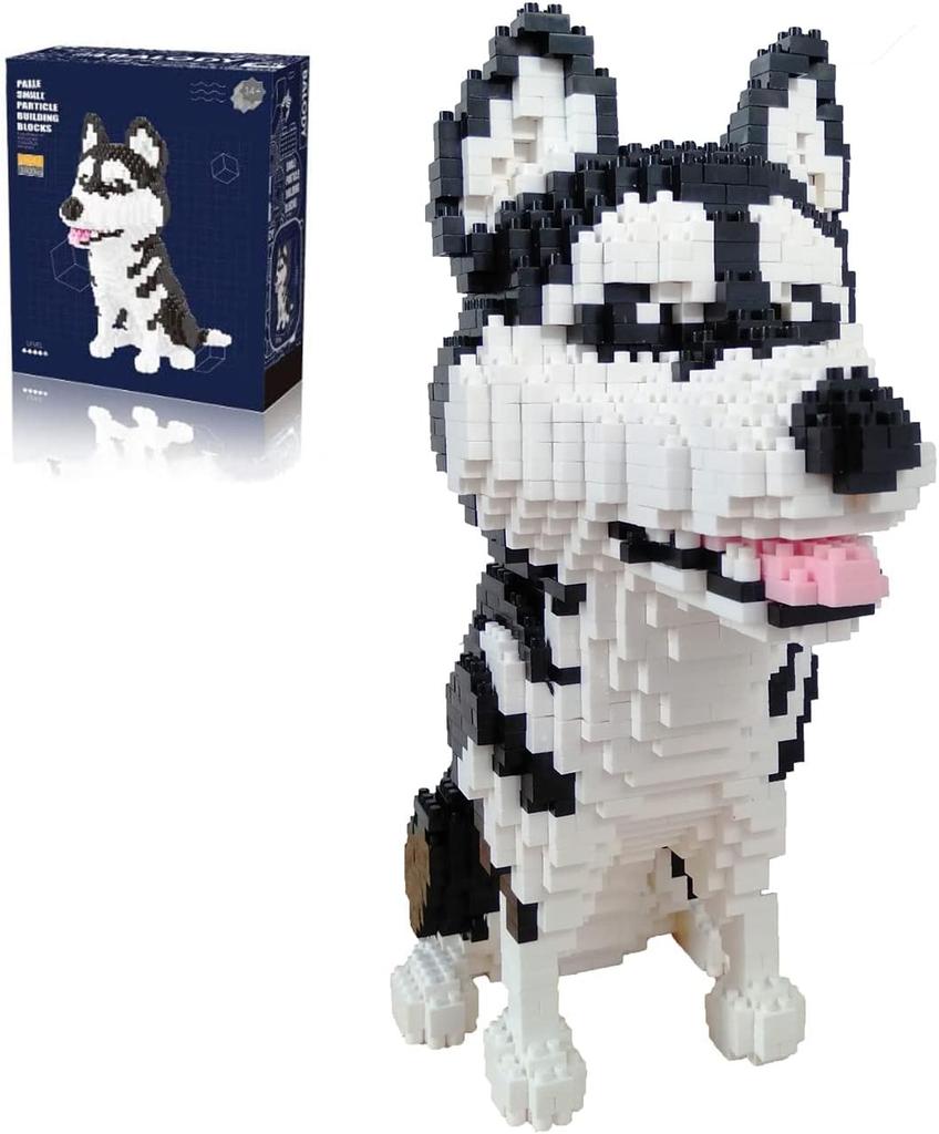 Siberian Husky Pet Dogs Micro Building Block Set