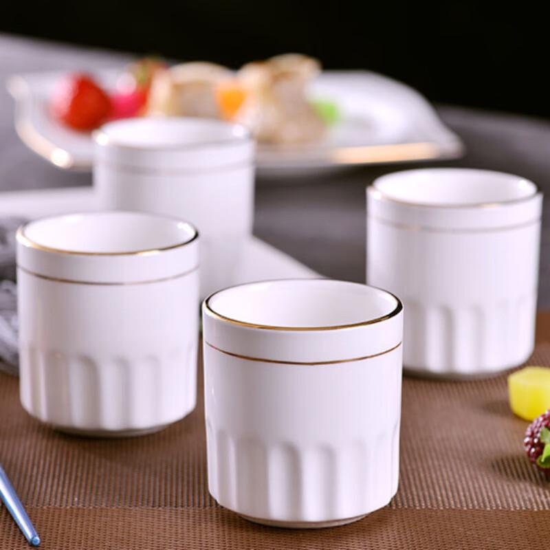 Lufenglai Gold Rimmed Ceramic Tea Cup Set