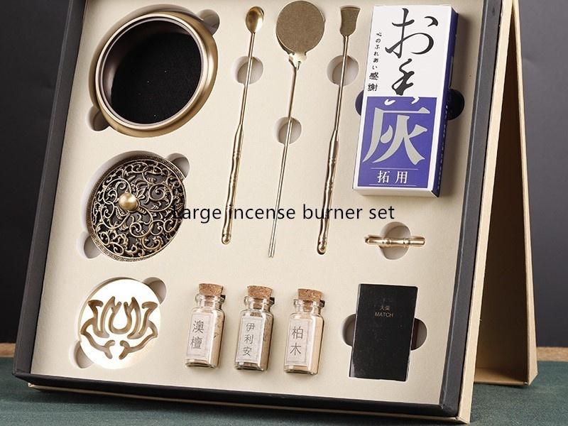 Pure Copper Incense Burner DIY Incense Seal Incense Road Entry Ceramic Set Incense Shovel Incense Spoon Extension Tool Gift Box
