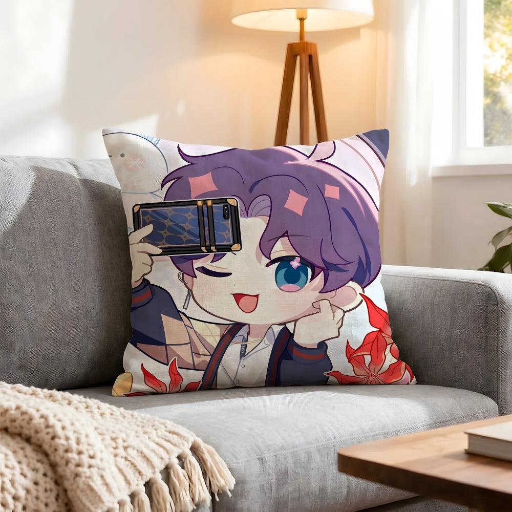 Game Love And Deepspace Cushion Cover 1Pcs Decorative Covers Soft Cushion Case For Sofa Couch Decor 40X40 45X45 Pillowcases