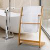 3-Tier Freestanding Towel Drying Rack Bamboo Bathroom Laundry Storage Rack Moisture-Resistant Suitable for Hotels and Homes