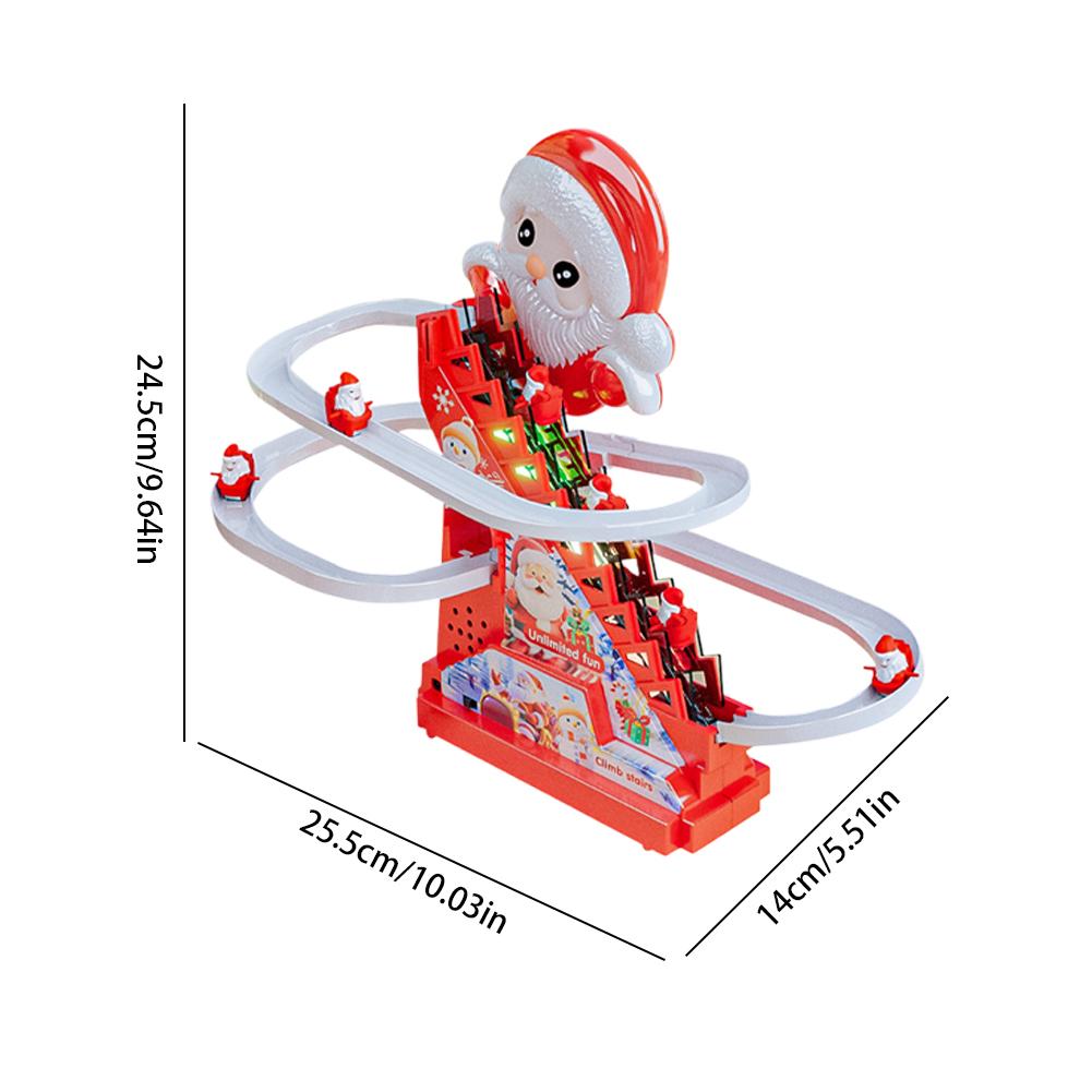 Electric Climbing Stairs Santa Toy Cute Christmas Holiday Gift With Light Music Interactive Early Education Slide Toy For Kids