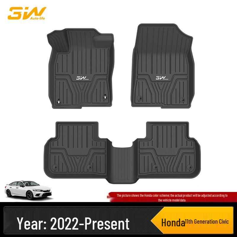 3W All TPE Floor & Trunk Mats for Honda 10th & 11th Gen Civic