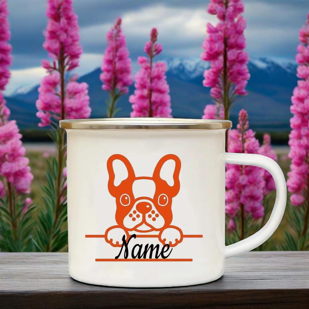 Personalized Enamel Mug Custom Name Dog Lovers Gift for Dog Mom Drink Tea Milk Mugs Dog Parents Tea Cup Festive Best Gifts