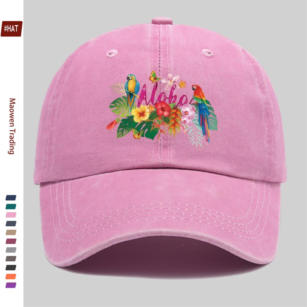 Pc Hawaiian Tropical Aloha Parrot Floral Print Baseball Cap Travel Joyful Pet Element Print Design Sun Hat Comfortable Lightwei