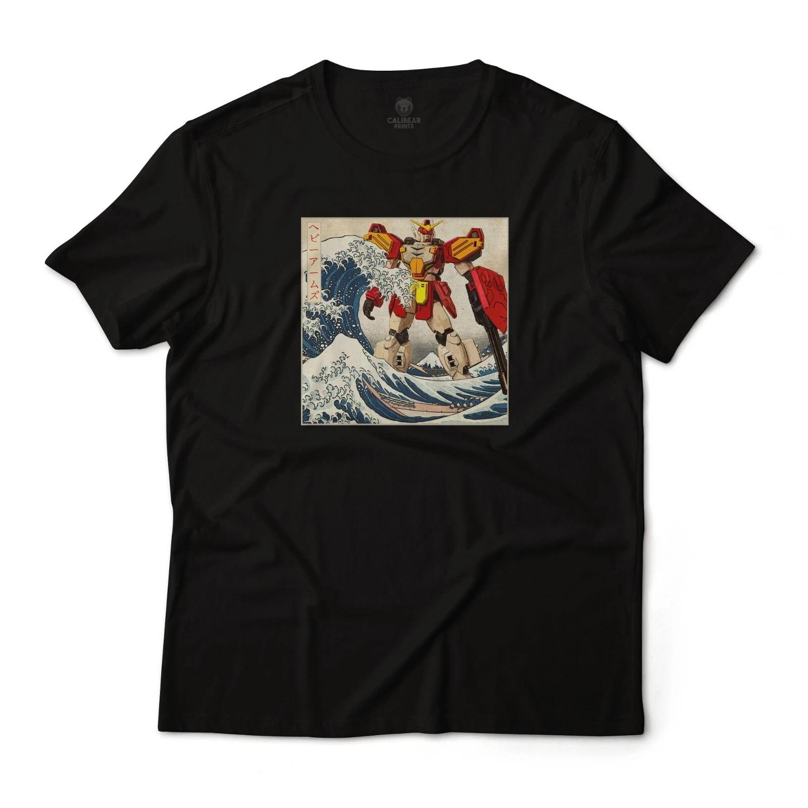 Gundam Heavyarms in Great Wave off Kanagawa Anime Graphic Tee 4XL