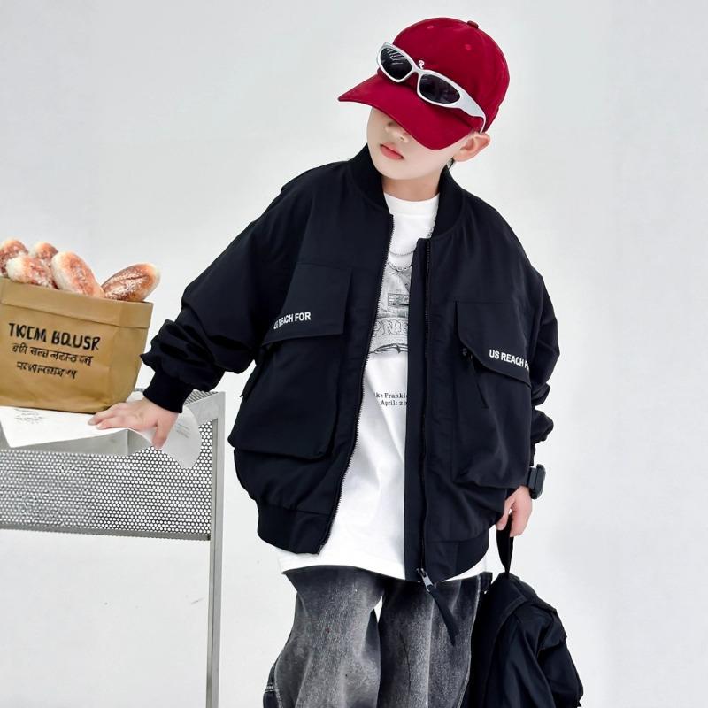 Boys Long Sleeve Baseball Jacket Autumn Casual Outerwear