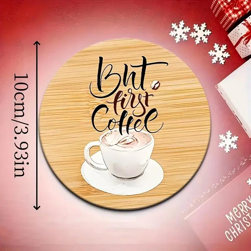 6-piece set of wooden coasters - heat-resistant and non slip pads suitable for home/kitchen decora perfect for holiday parties