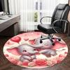 1PC Elephant Flowers Non-Slip Floor Round Carpet, Office, Family, Bedroom, Large Area Rug Indoor Rugs,  Durable PolyesterH0356