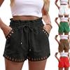 Modische Damen-Freizeit-Shorts mit Durchbruch und Kordelzugtasche