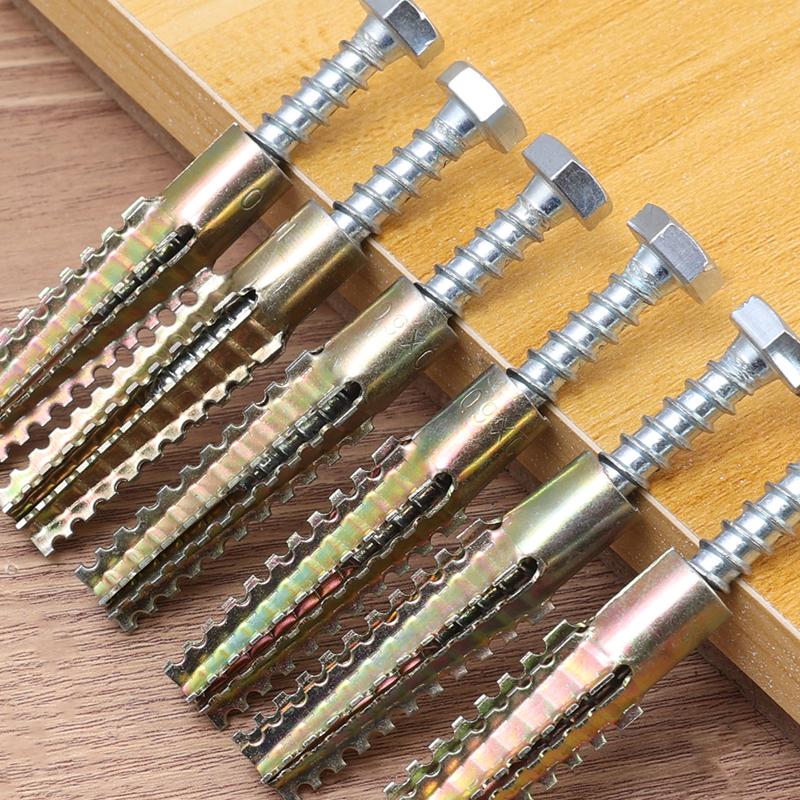 20/2Sets Metal Serrated Expansion Tube Self Tapping Screws Pipe Drilling Plug For Concrete Drywall Anchors Fasteners Bolt Kits