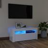 VidaXL TV Stand with LED Lighting, High Gloss White, 90x35x40 Cm, Wood Panels, TV Support Up To 40" 804325