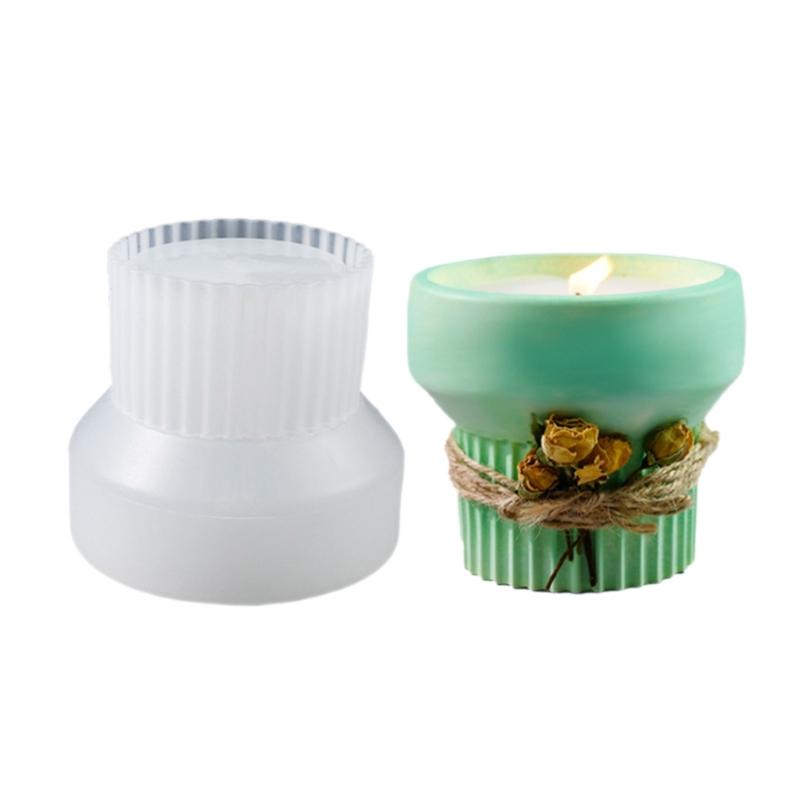 

3D Candlestick Silicone Mold Candle Cup Molds Gypsum Candle Holder Mould Stylish Tealight Home Decorations Moulds
