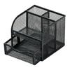 Pen Holder with 8 Compartments and Sliding Drawer for Pen, Staplers, Notes Paper