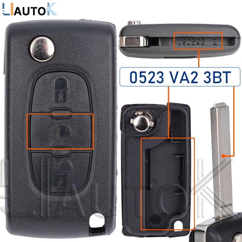 Smart Remote Key Case For Peugeot 207 307 308 407 607 807 For Citroen C2 C3 C4 C5 C6 2/3 Buttons Auto Flip Folding Car Key Shell