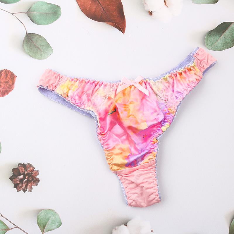 Japanischer Stil Bestickter Damen-Tanga - Niedrig geschnittene Sexy T-Rücken Unterwäsche