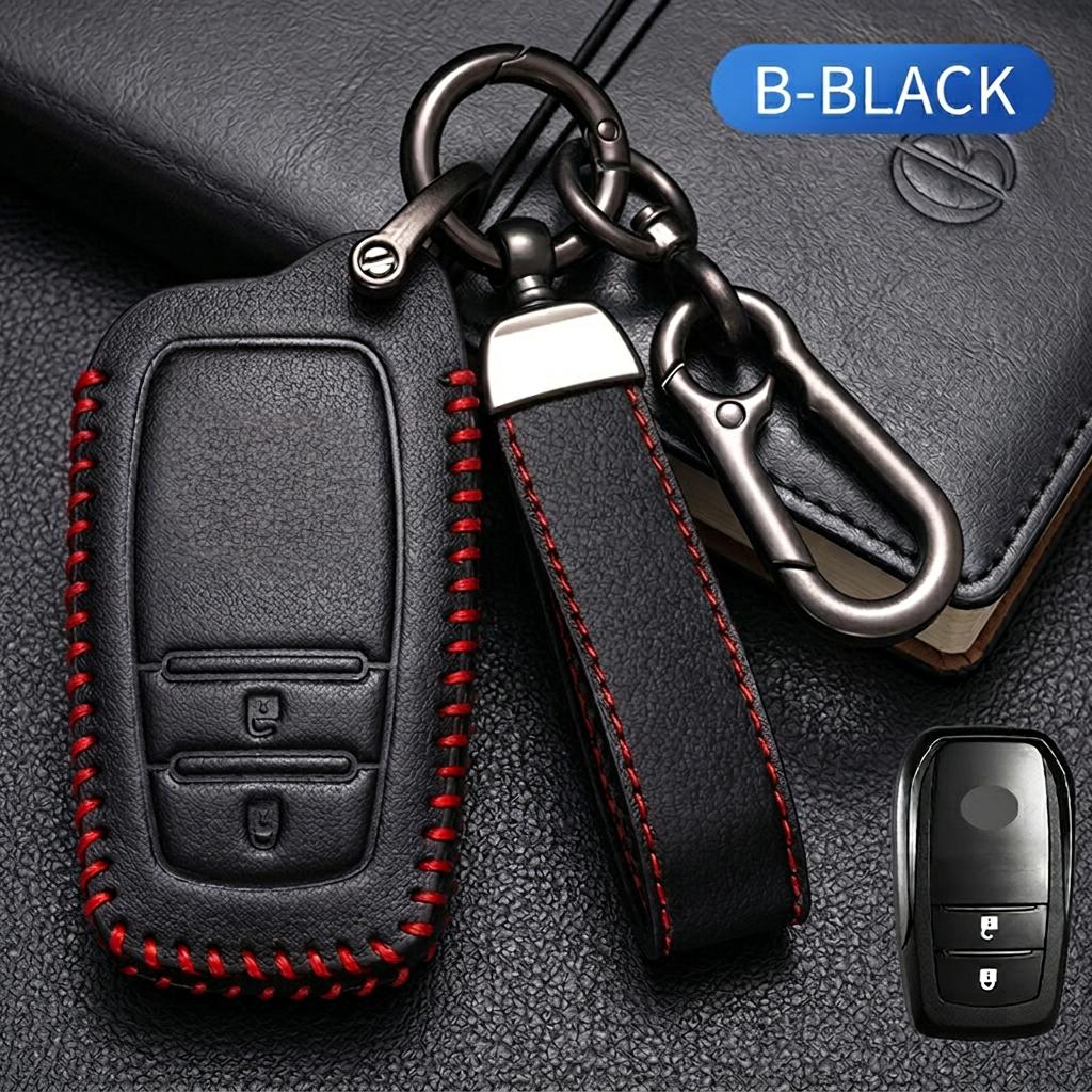 Leather Key Cover For Toyota Camry Corolla RAV4 Yaris Prius Prado Hilux C-HR Fortuner Highlander Avalon Venza Fob Protect Shell