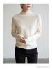 Women's Winter White Knitwear: Heavyweight Cashmere, Raccoon Fur, Half-High Neck Base Layer