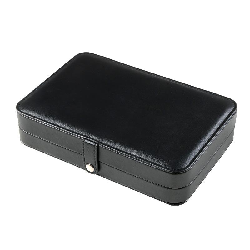 

European Korean Style Jewelry Box Small Simple Organizer for Earrings Studs Rings Women Jewelry Storage Case чёрный
