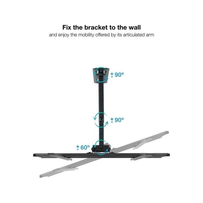 Support Mural - TOOQ - LP7843TN-B - Écrans 32" À 55" - Noir - Poids Max 35 Kg