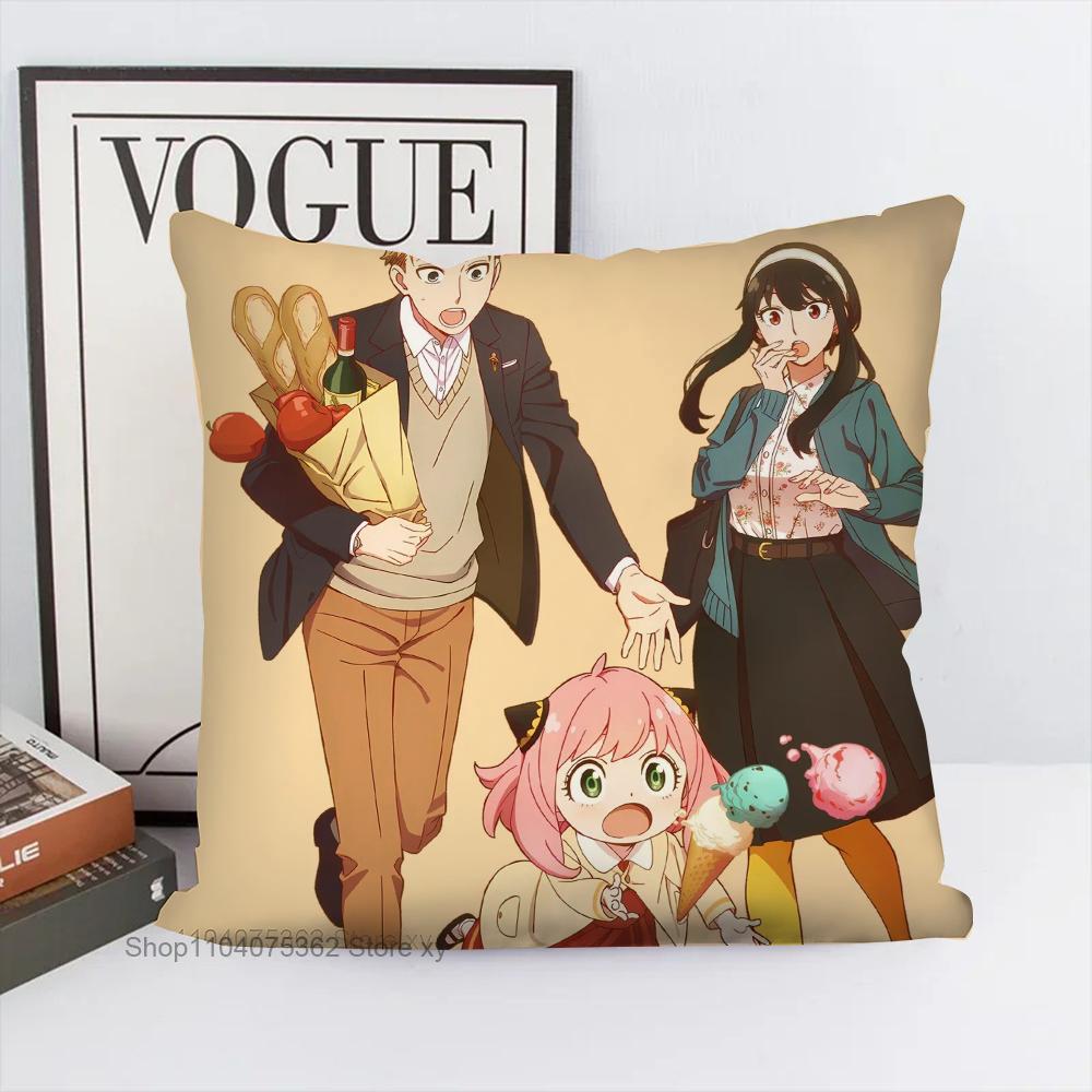 Spy X Family Animation Pillow Case Square Pillow Bedroom Sofa Leisure Comfort Cushion Car Living Room Home Decoration