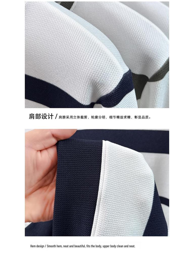 Korean Style Color Block Striped Loose Long Sleeve Top for Autumn/Spring