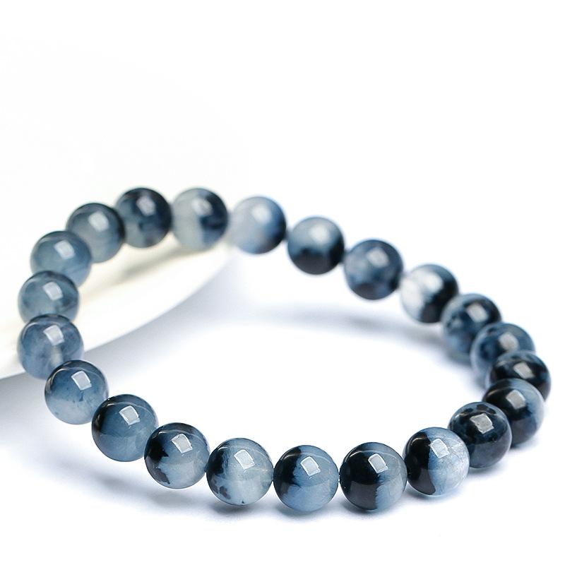 Hongchu Crystal Natural Blue Rabbit Hair Gemstone Bracelet Full-bodied blue crystal rabbit hair crystal bead bracelet