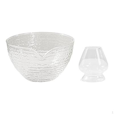 Glass Matcha Set Bowl And Whisk Stand Sturdy 530ml Capacity Lightweight