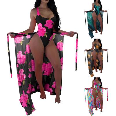 Kleur Mesh V-hals Eendelig Bikini Dames Sexy Strak Conservatief Hete Bron Badpak