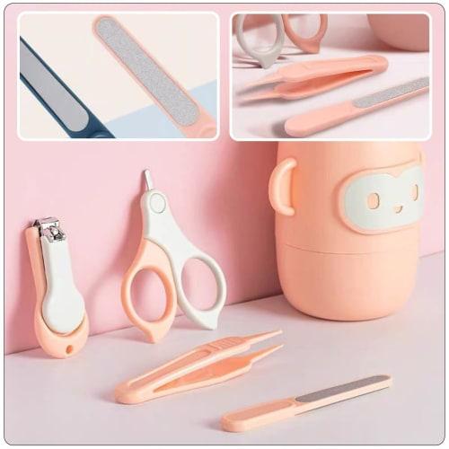 HOLIDYOYO Baby Nail Clipper Set, Pink, Compact and Lightweight, Made of ABS Stainless Steel, Anti-Cut Design, for Children's Nail Clippers, Nose and E