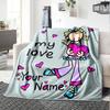 1PC Groovy Chick Custom Name Patterned Flannel Blanket Suitable For All Seasons For Home Decor Warmth And Comfort Gifts Holiday Present