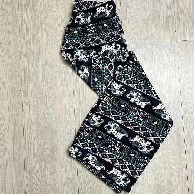 Elefanten Hose Lang Weites Bein Verstellbarer Elastischer Bund Riemen Unisex Damen Herren Druck Thailand Lässig Streetwear Strand Boho Retro Vintage