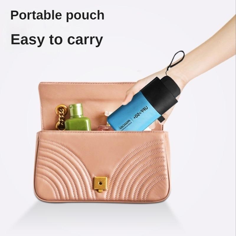 Ultra-mini Umbrella for Women Wind and Water Resistant Umbrella Sun Protection Windproof Strong Pocket Parasol UV50+ 5 Folding