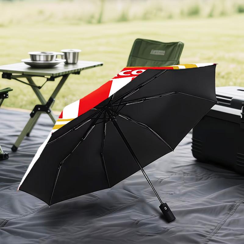 1PC Football Monaco Printed Umbrella Folding Umbrella, Automatic Umbrella 8-Frame for Travel, Camping Fan Gifts Christmas Gifts
