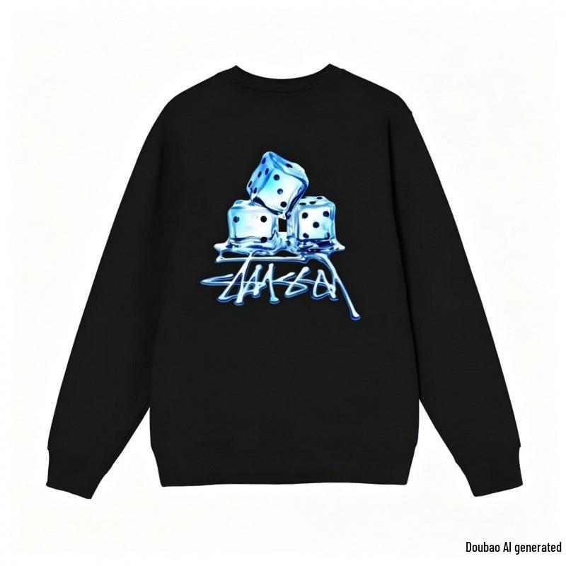 Sudadera Unisex con Estampado Stusy de Algodón Puro con Cuello Redondo - Estilo Moderno, Holgado y Casual